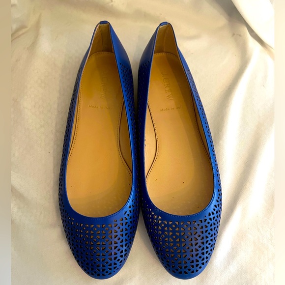 J. Crew Blue Lasercut Ballet Flats